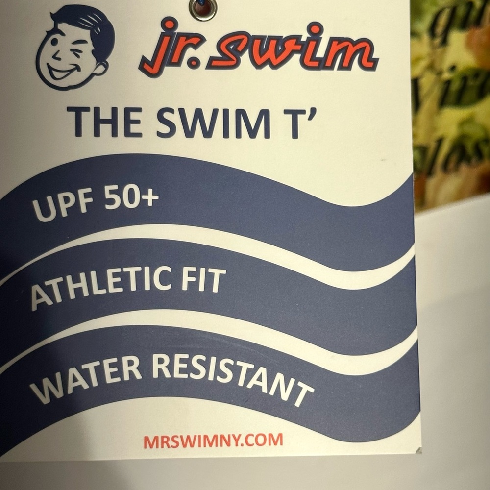 Jr. Swim NWT Color Block Swim Tee Navy/White  UPF 50+ Quick Dry 2T - Picture 10 of 10